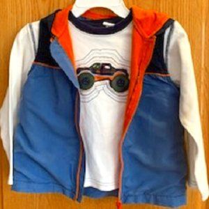 Good Lad Boys Set: Shirt and Vest with Zipper & Hood Cotton Sz: 6